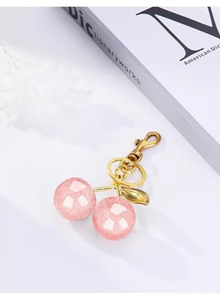 Cherry Bag Charm Purse Charms Keychain,Car Cherry Accessories,Sparkling Resin & Metal Accessory for Purses and Bags,Gifts For Women - view 5